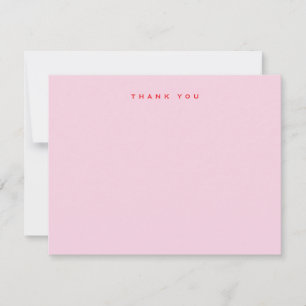 Simple Blush Pink Thank You Note Card