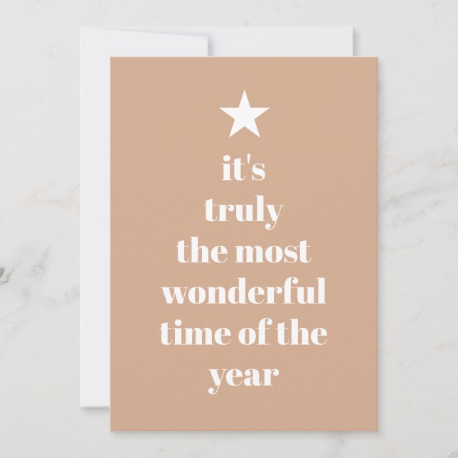 Simple Blush Pink Tree Quote Christmas Holiday Card (Front)