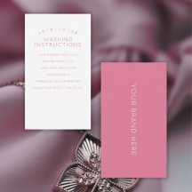 Simple Blush Pink Washing Care Instructions