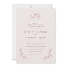 Simple Blush Pink Wedding Invitation