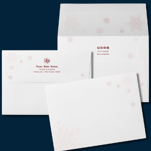 Simple Blush Snowflake Stars Envelope