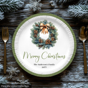 Simple Bohemian Christmas Wreath in Trendy Plate