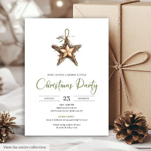 Simple Bohemian Watercolor Pine Wreath Christmas   Invitation