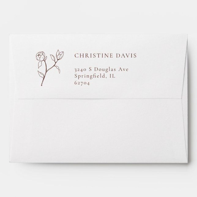 Simple Bohemian Wedding Sage Envelope (Back (Top Flap))