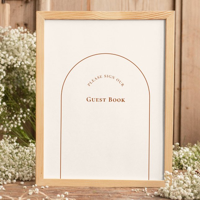 Simple Boho Arch Ivory Wedding Guest Book Sign (Creator Uploaded)