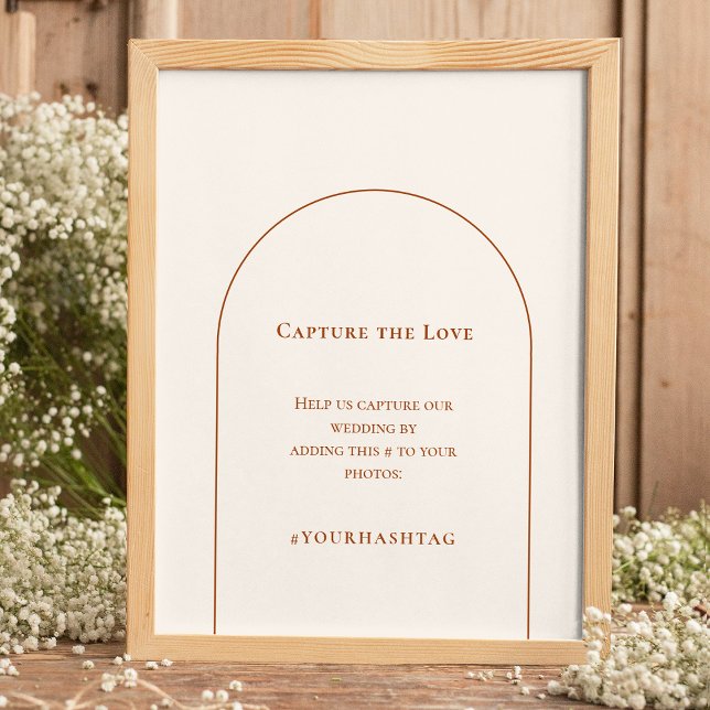 Simple Boho Arch Ivory Wedding Hashtag Poster (Creator Uploaded)