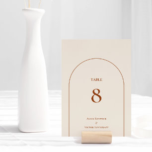 Simple Boho Arch Ivory Wedding Table Number