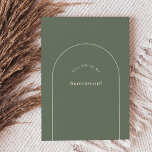 Simple Boho Arch Sage Bridesmaid Proposal Card<br><div class="desc">This Simple Boho Arch Sage Bridesmaid Proposal Card design features a sophisticated muted palette of neutral ivory paired with gorgeous mix and match options of rust terracotta, sage green, and plum. The understated elegance of simple typography and gentle arches creates a soothing and polished aesthetic with classic minimalist styling. The...</div>
