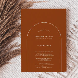 Simple Boho Arch Terracotta Lingerie Shower Invitation