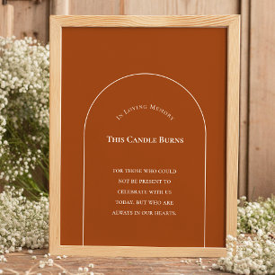 Simple Boho Arch Terracotta This Candle Burns Poster