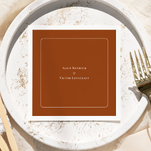 Simple Boho Arch Terracotta Wedding Napkin