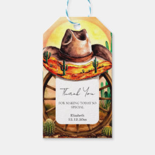 Simple Boho Boot Cowboy Baby Shower Gift Tags