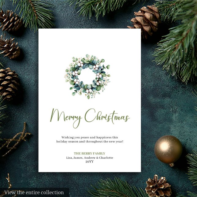 Simple Boho Botanical Rustic Xmas Greeting Card (Simple Boho Botanical Rustic Xmas Greeting Card)