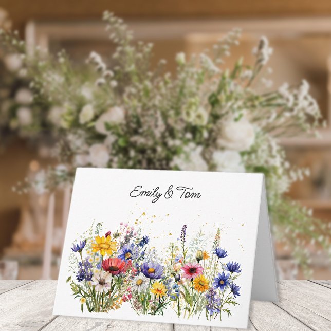 Simple Boho Chic Wildflowers  Thank You Card (Creator Uploaded)