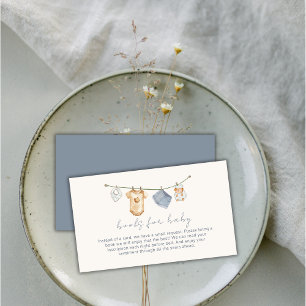 Simple Boho Clothesline Books For Baby Shower  Enclosure Card