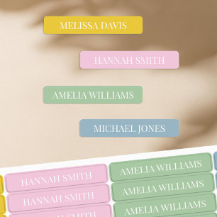 Simple Boho Colour Kids Waterproof Name Labels