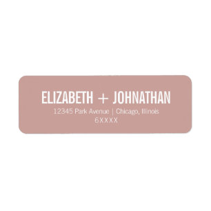 Simple Boho Dusty Rose Typography Wedding Address Return Address Label