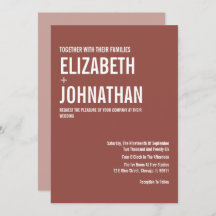 Simple Boho Dusty Rose Typography Wedding