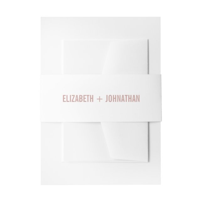 Simple Boho Dusty Rose Typography Wedding Invitation Belly Band (Front Example)