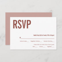 Simple Boho Dusty Rose Typography Wedding RSVP