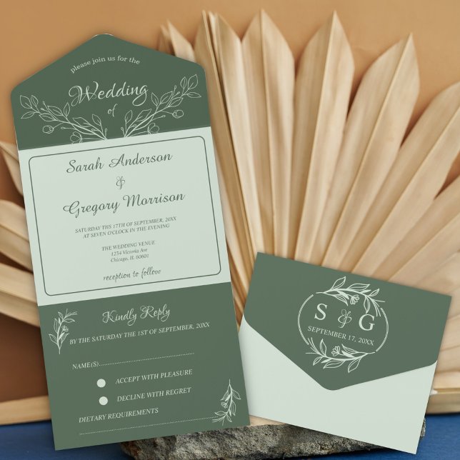 Simple Boho Floral All in One Wedding Invite (Creator Uploaded)