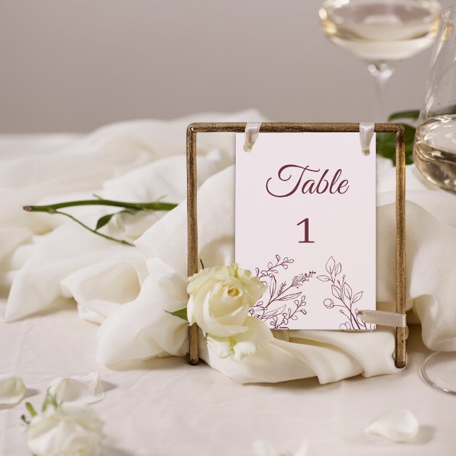 Simple Boho Floral Table Card Number (Creator Uploaded)