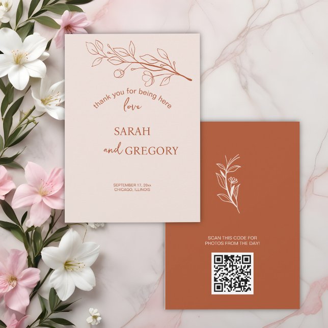 Simple Boho Floral Thank You Card (Creator Uploaded)