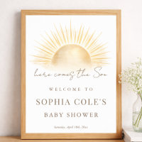 Simple Boho Here Comes The Son Baby Shower Welcome