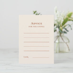 Simple Boho Ivory Wedding Advice Card