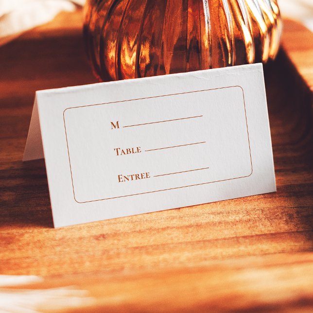 Simple Boho Ivory Wedding Entree Choice Folded Place Card (Creator Uploaded)