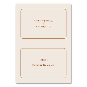 Simple Boho Ivory Wedding Foldable Place Card