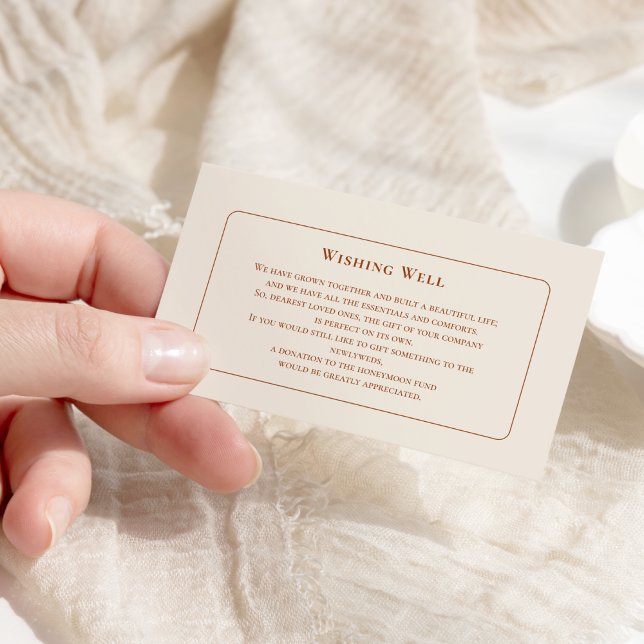 Simple Boho Ivory Wedding Wishing Well Enclosure Card (Creator Uploaded)