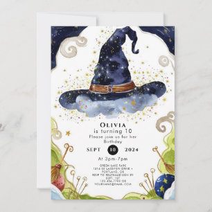 Simple Boho Magic Wizard Birthday Invitation