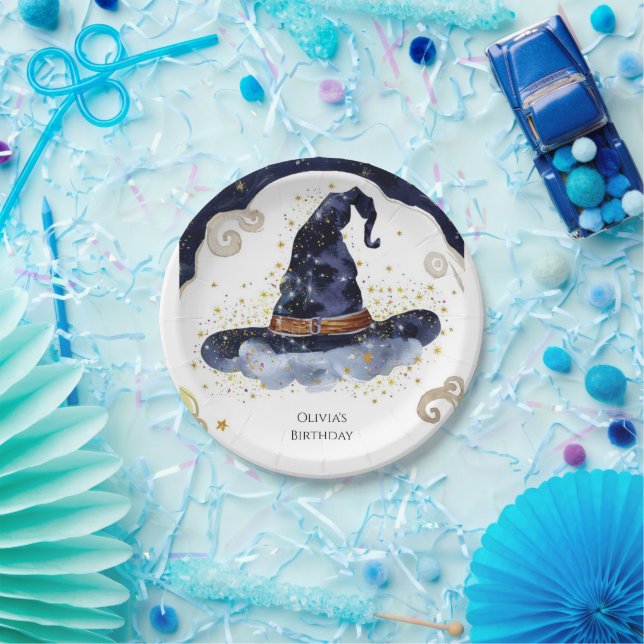 Simple Boho Magic Wizard Birthday Paper Plate (Party)