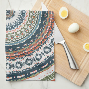 Simple Boho Mandala Design  Tea Towel
