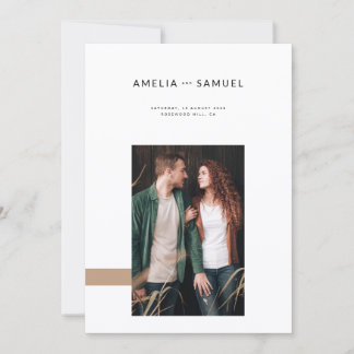 Simple Boho Minimalist Wedding Invitation