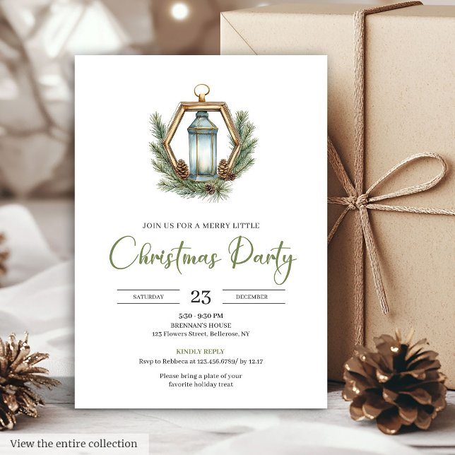 Simple Boho Neutral Colours Rustic Christmas Dinne Invitation (Simple Boho Neutral Colors Rustic Christmas Dinner Card)