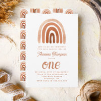 Simple Boho Rainbow Earth Tone Any Year Birthday