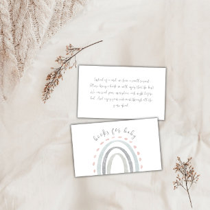 Simple Boho Rainbow Girl Books For Baby Shower Enclosure Card