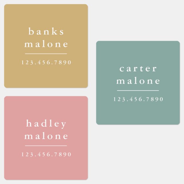 Simple Boho Rainbow Kids Waterproof Name (Group)