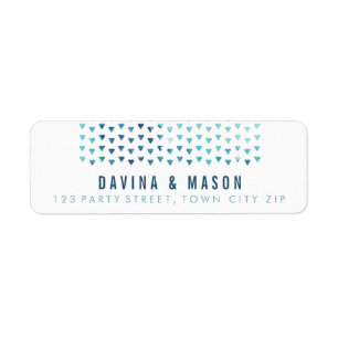 SIMPLE BOHO RETURN ADDRESS modern pattern blue Return Address Label