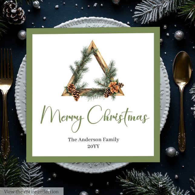 Simple Boho Rustic Christmas Wreath Napkins (Simple Boho Rustic Christmas Wreath Napkins)