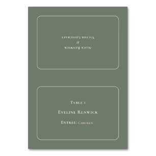 Simple Boho Sage Entree Choice Foldable Place Card