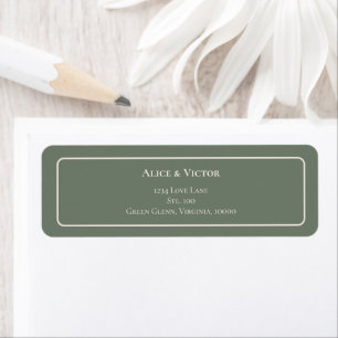 Simple Boho Sage Green Wedding Return Address Label