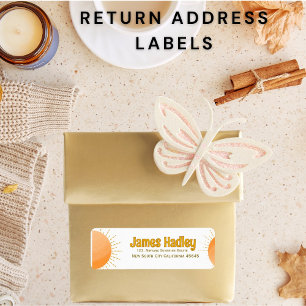 Simple Boho Sun Return Address Label