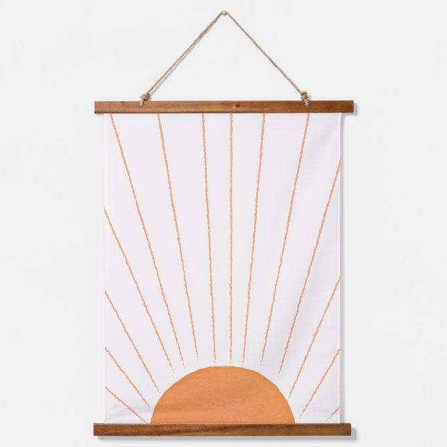 Simple Boho Sun Sunrise Hanging Tapestry (Front)