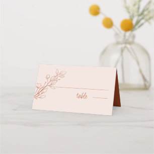 Simple Boho Terracotta, Folded  Wedding Place Card