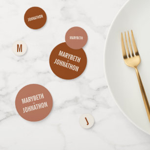 Simple Boho Terracotta Typography Wedding Confetti