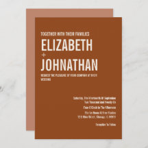 Simple Boho Terracotta Typography Wedding