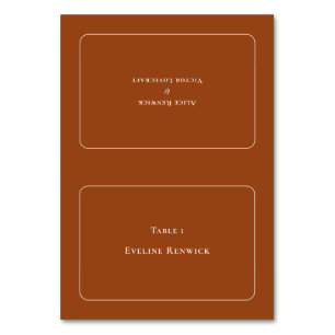 Simple Boho Terracotta Wedding Foldable Place Card